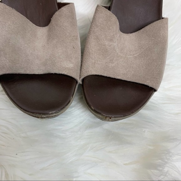 Kork Ease Brown Taupe Leather Platform Wedges Size 10 - Picture 4 of 8